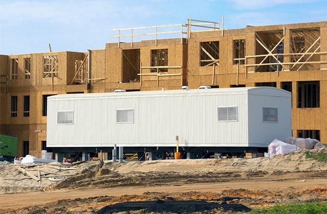 temporary office rentals at a construction site in Highwood